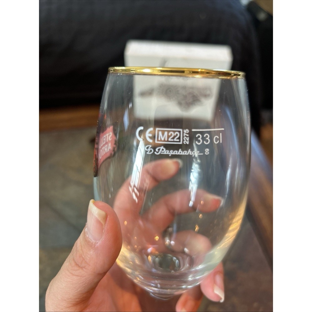 Stella Artois Gold Rimmed Chalice Glass 11oz NEW! Buy‎ More Save More! - Picture 5 of 7